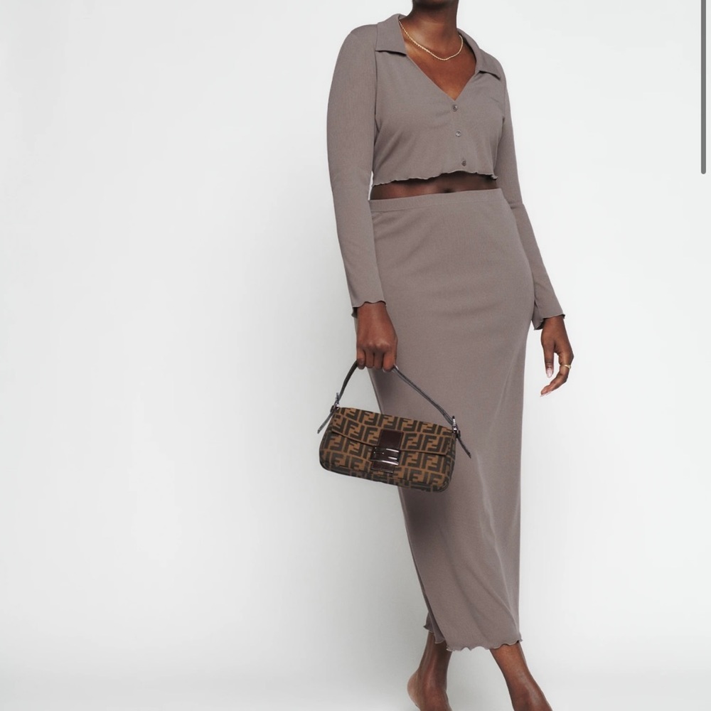 Reformation Helen Knit two piece in Taupe